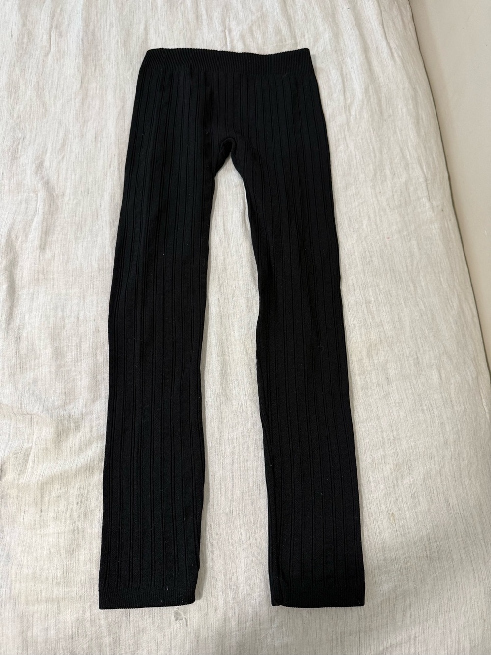 Black Ribbed Knit Leggings